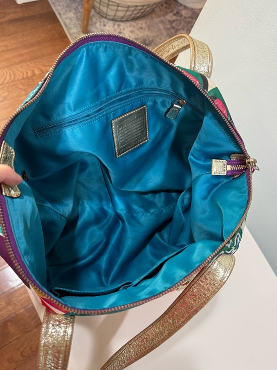 Coach Y2K POPPY POP Signature Glam Multi Color Large Tote Bag 